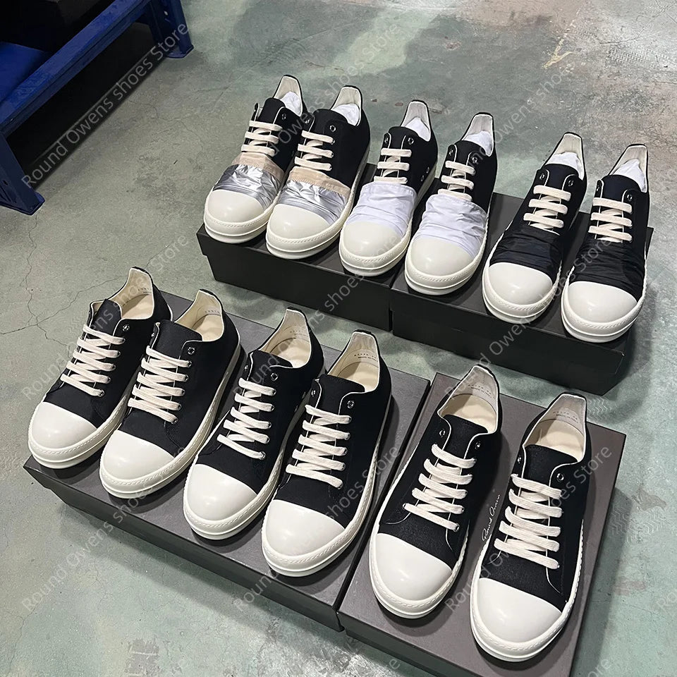 Casual Shoes Men Canvas  Low Top Quality Ro Lace Up Thick Sole Breathable Luxury Designer Classic Trainers Women Flat Sneakers - Sun Studio