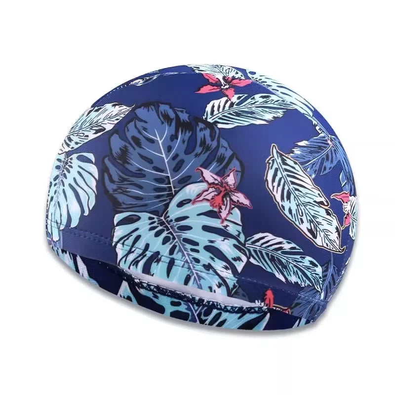 Swim Cap Men And Women Breathable High Elastic Cloth Swim Cap Color Comfortable No Cut Children's Swim Cap Universal - Sun Studio