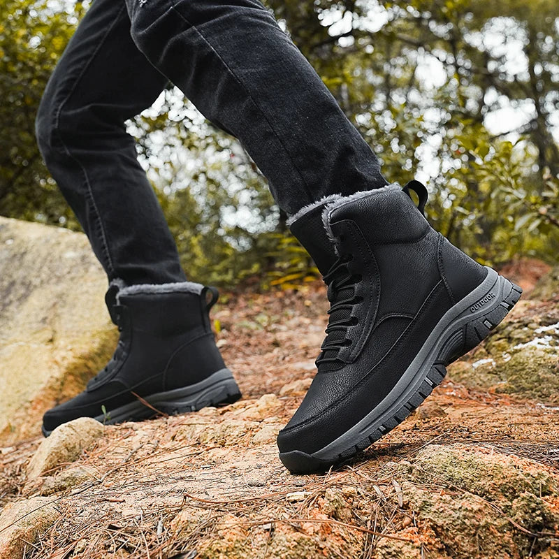 New Snow Boots Men Lace Up Mens Shoes Breathable Winter Boots For Men Casual Men Shoe Waterproof Ankle Boots Footwear Work Shoes - Sun Studio