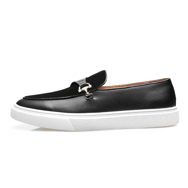 Fashion Men's Casual Slip-on Leather Shoes Men Classic British Style Penny Loafers Mens Outdoor Board Shoe Driving Flats - Sun Studio