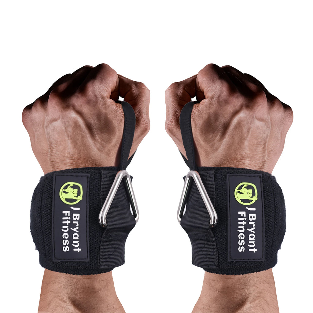 Wrist Wraps with Triangle Ring for Weightlifting, Gym Cable Attachment, Wrist Support Straps for Strength Training, Adjustable - Sun Studio