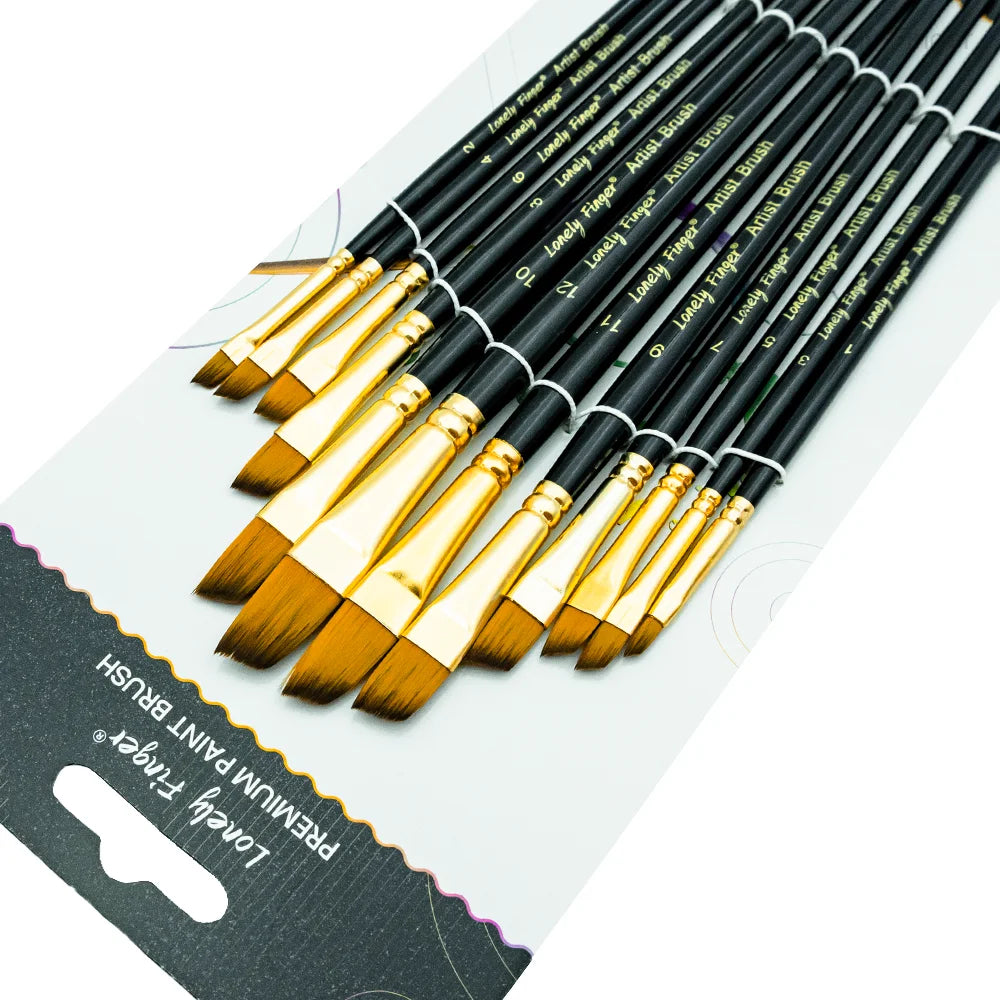 12/48 PCS Round Paint Artist Brushes Set for Acrylic Watercolor Oil Painting, Crafts, Canvas, Rock, Miniature Model Fine Detail - Sun Studio