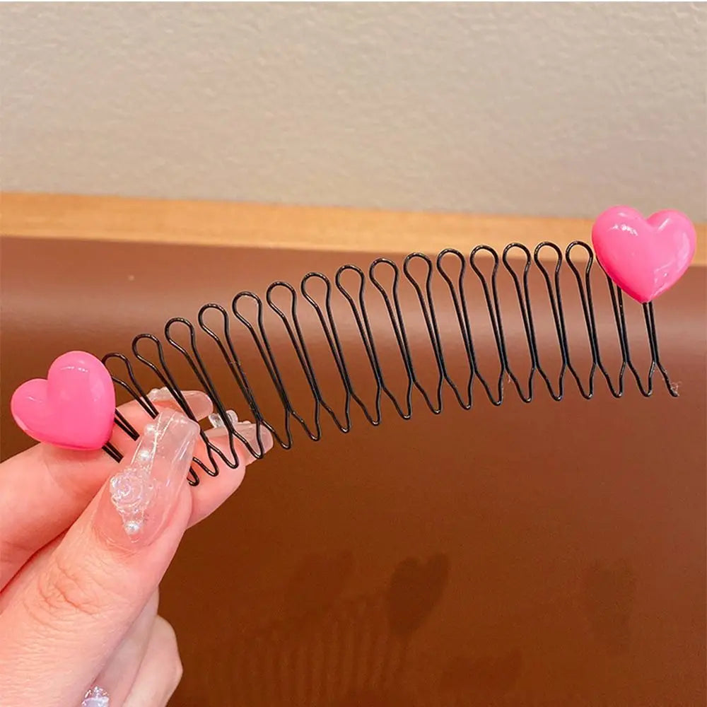 Kids Spring Hair Comb Cartoon Invisible Comb Teeth Extra Hair Holder Sweet U Shape Hair Styling Comb Fixed Combs Girls Hair Wear - Sun Studio