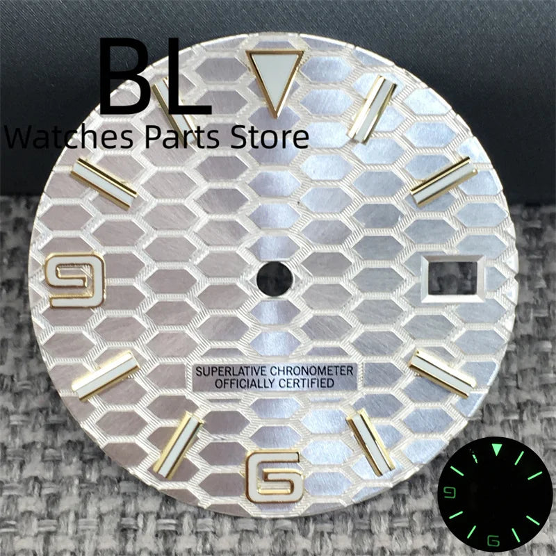 BLIGER 36mm40mm High Quality Silver BLand-DwelweMen's Watch Case For NH35 Movement Watch Parts Sapphire Glass 10BAR Watches Box - Sun Studio