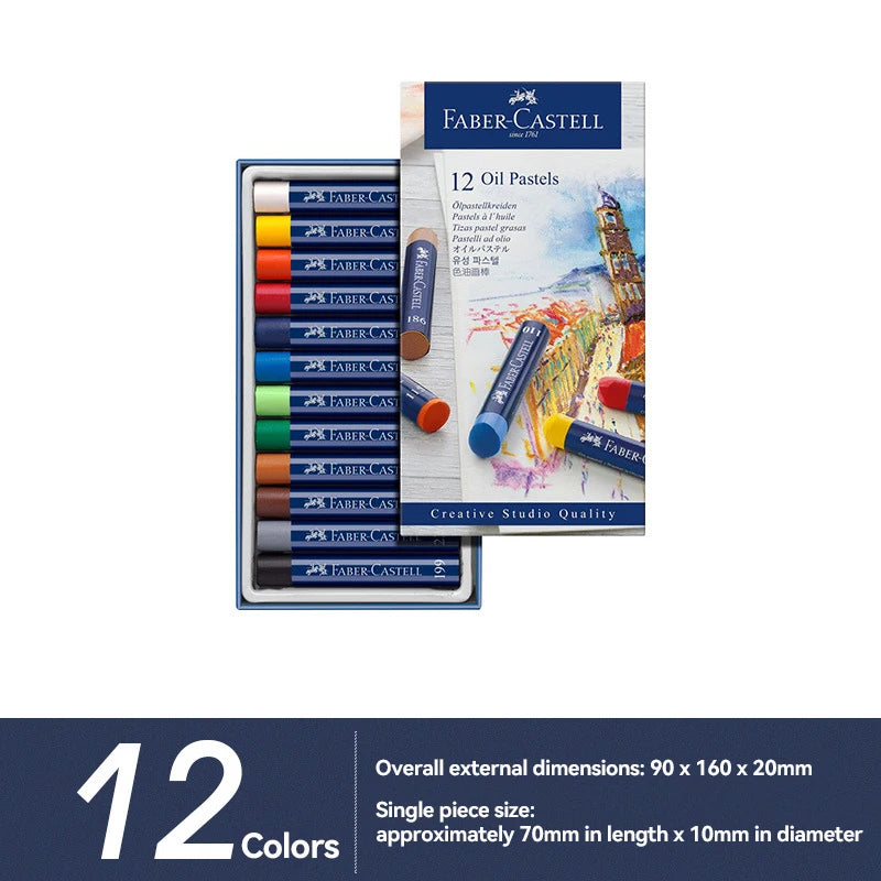 Faber-Castell Weiche Öl-Pastellfarbe Set 24/36/48 Lebendige Farben Cremige Textur Bullet Head Kreide für Künstler Malen Zeichnen Anfänger