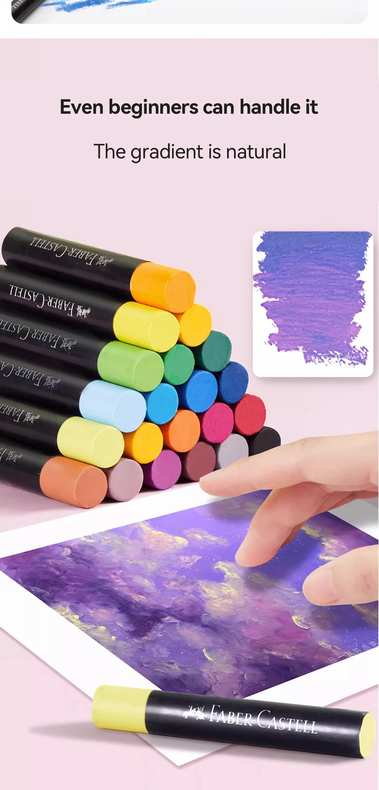 Faber-Castell Soft Oil Pastel Set 24/36/48 Vibrant Colors Creamy Texture Bullet Head Chalk for Artist Painting Drawing Beginners - Sun Studio
