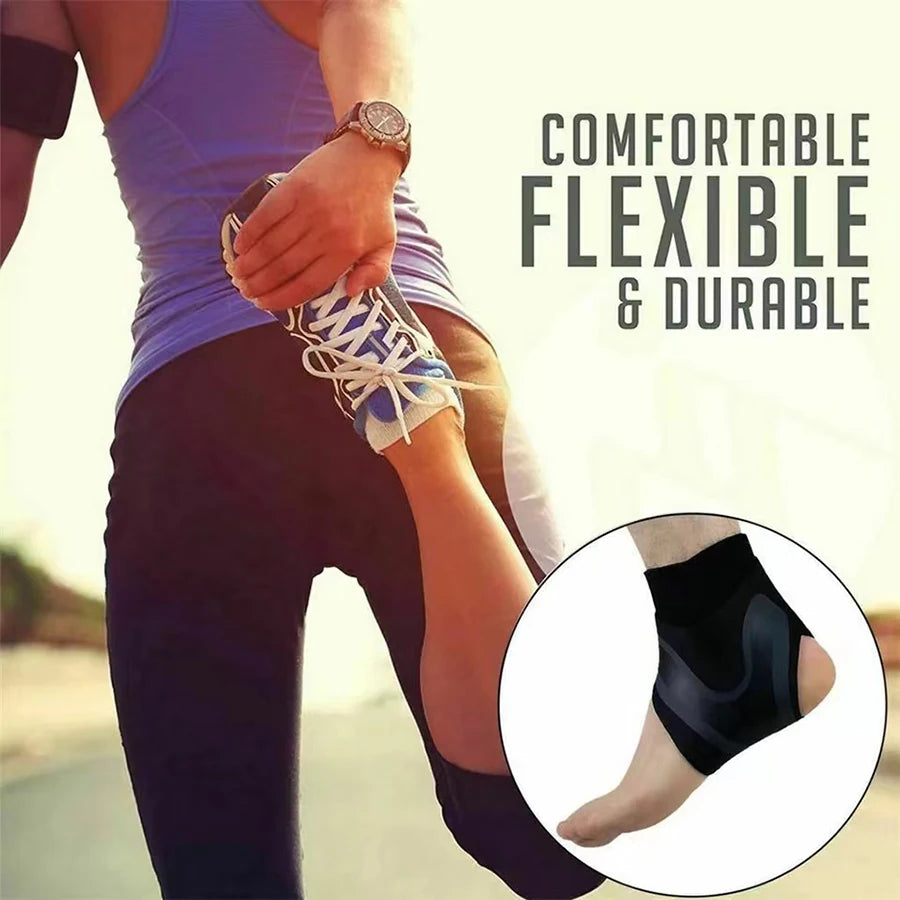 1pair Ankle Brace Support Compression Sleeve Breathable Running Foot Bandage Football Cycling Protective Wrap Sport Socks - Sun Studio