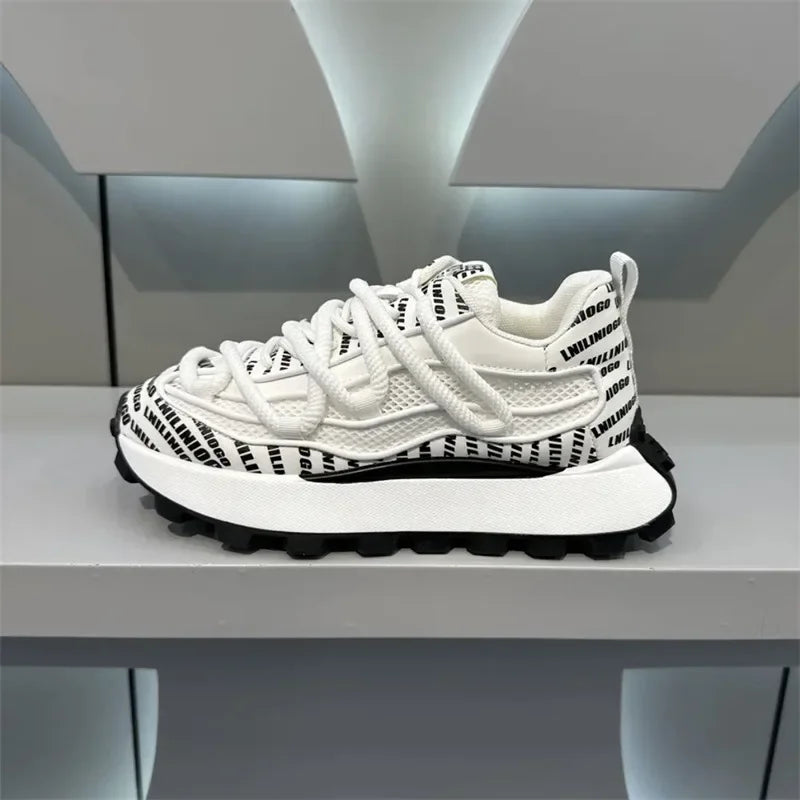 Spring and Autumn New Men's Shoes Thick soled Height Increasing Casual Shoes Comfortable and Breathable Running Sports Shoes - Sun Studio