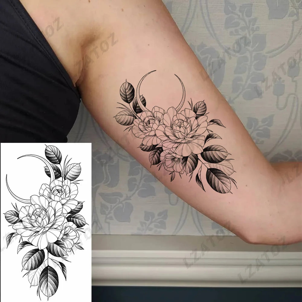 Einzigartige dreieckige Ozeanwelle Temporäre Tattoos für Männer Frauen realistische Tiger Löwe Fake Tattoo Aufkleber Spruch Transfer Kunst Tattoos