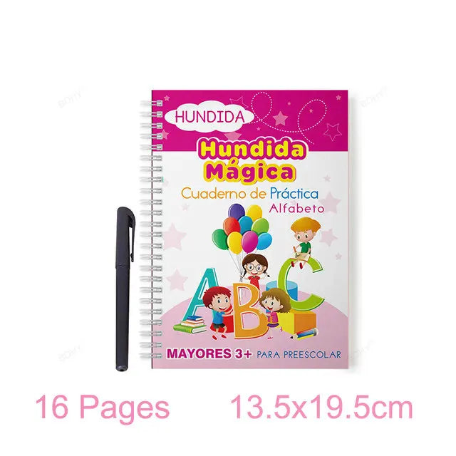 Free Shipping Reusable Montessori Toys French English Spanish Copybooks Pen Writing Sticker Magic Copybook for Calligraphy - Sun Studio