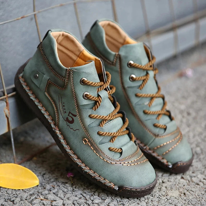 Handmade Leather Casual Men Shoes Ankle Boots Men Loafers Comfort Walking Shoes Men Flats Hot Sale Moccasins Shoes Plus Size - Sun Studio