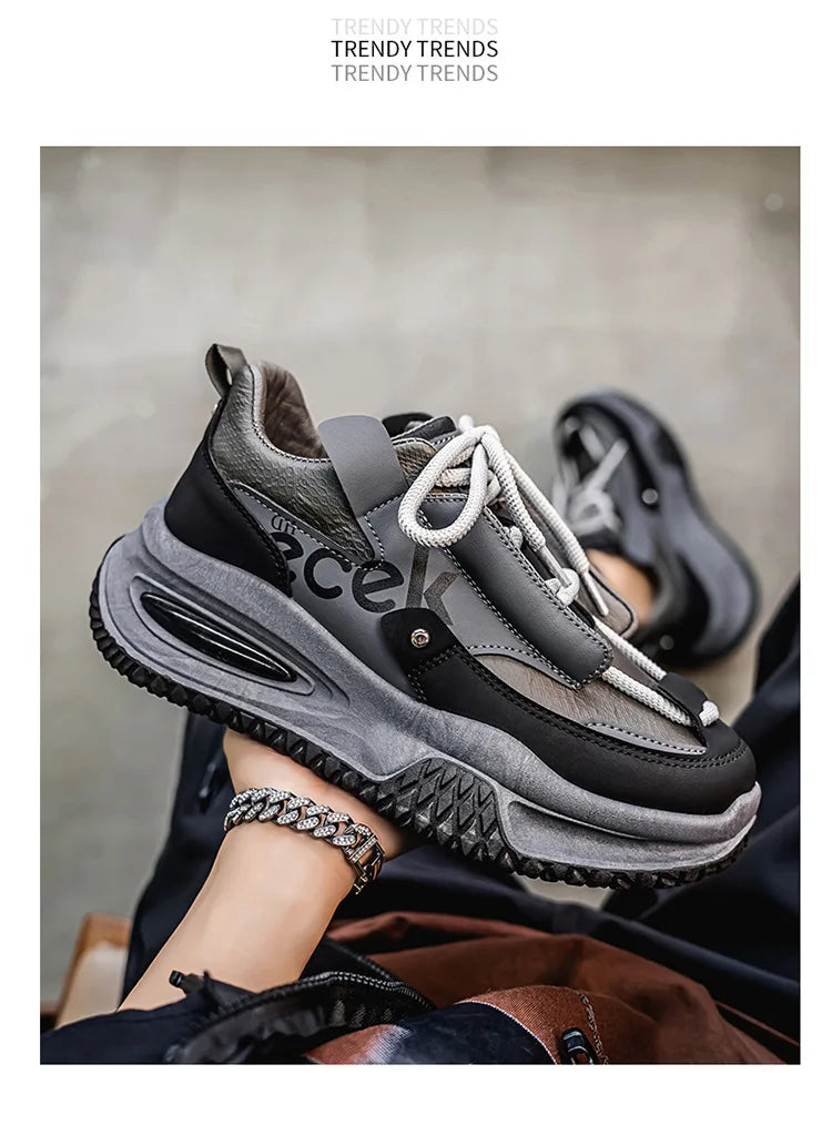 New Youth Thick Bottom Casual Sneakers Korean Edition Men's Versatile Breathable Running Shoes High Quality Zapatos para hombres - Sun Studio