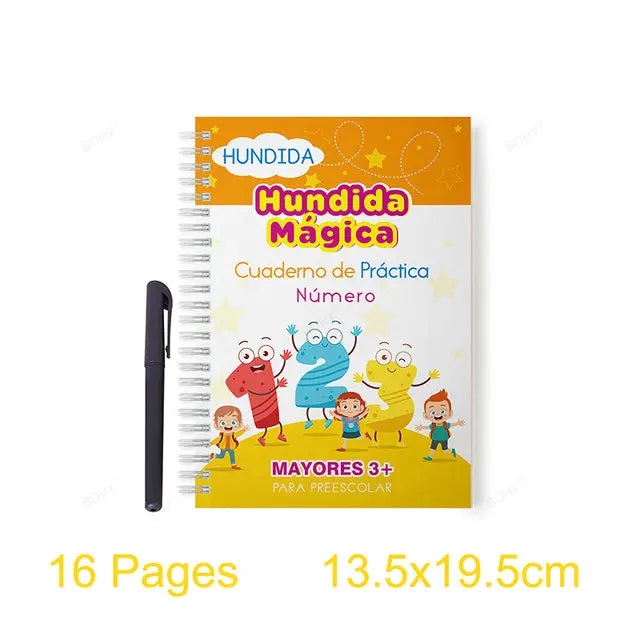 Free Shipping Reusable Montessori Toys French English Spanish Copybooks Pen Writing Sticker Magic Copybook for Calligraphy - Sun Studio
