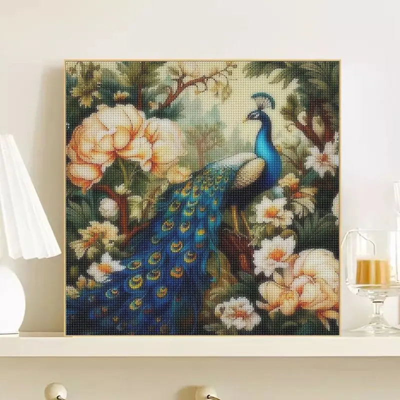 CHENISTORY Full Square Round Diamond Painting Kit Peacock Peony Home Decor Embroidery Animal Flower Mosaic Wall Art - Sun Studio