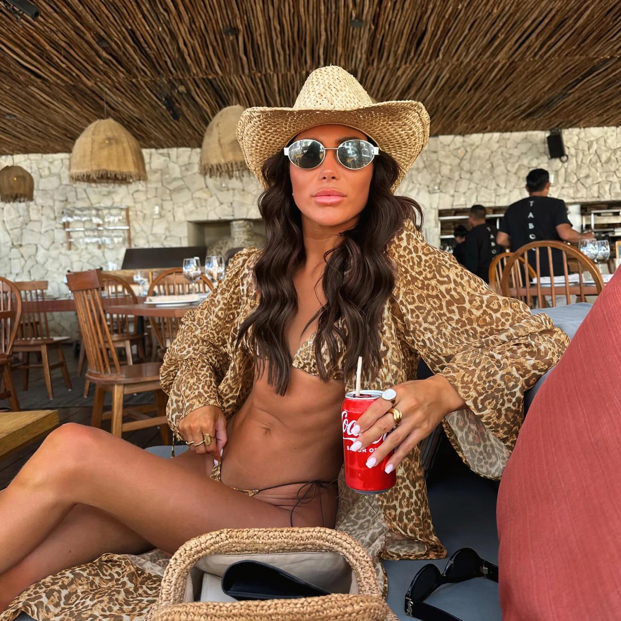 3 Pcs Leopard Bikini Swimsuit with Cover Up kimonos Swimwear Women Bathing Suit Bandage Bikini Set Swimming Suits Biquini - Sun Studio