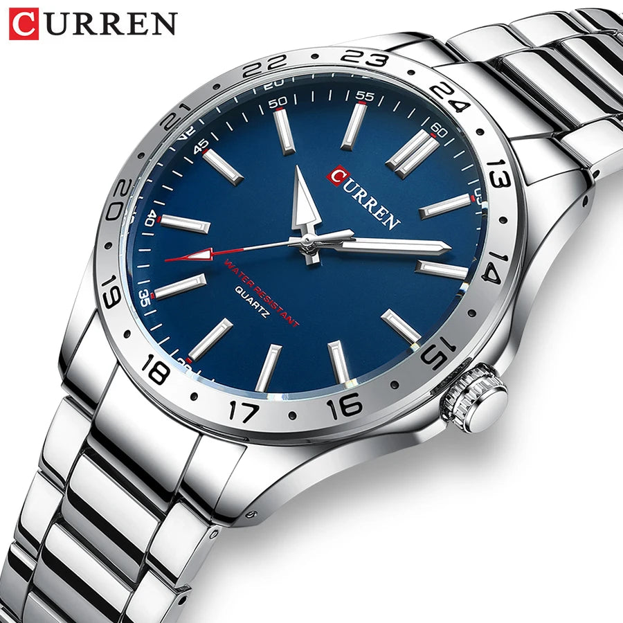 CURREN 8452 Men Fashion Ultra Thin Watches Simple Men Business Stainless Steel Quartz Watch Casual Watch Men's wristwatch - Sun Studio