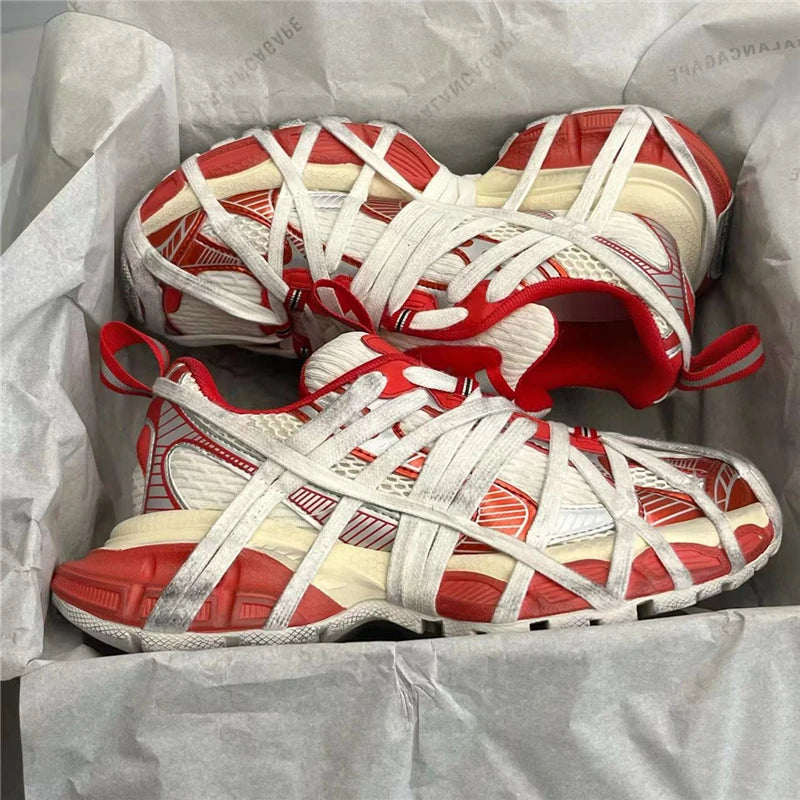 Large Size Casual Trainers Luxury Designer Unisex Shoes Chunky Heel Platform All Match Increasing Sport Runway Sneakers Female - Sun Studio