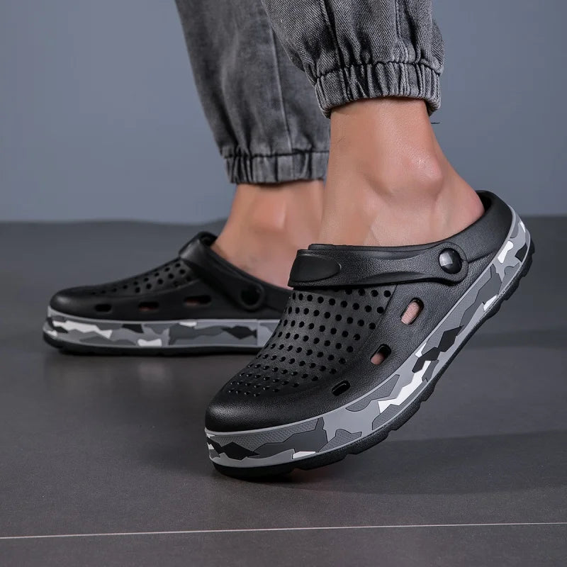 Mens Sandals Casual Summer Clogs for Men Breathable Soft EVA Garden Shoes Closed-toe Fashion Slippers for Men 2025 New Design - Sun Studio