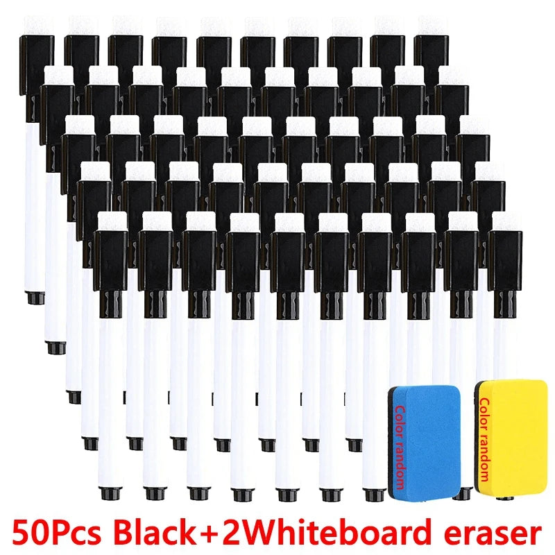 100/5Stk Trocken abwischbare Whiteboard Marker Set, Waschbare Stifte mit Magnetradierer für Büro-Whiteboards & Kunstbedarf