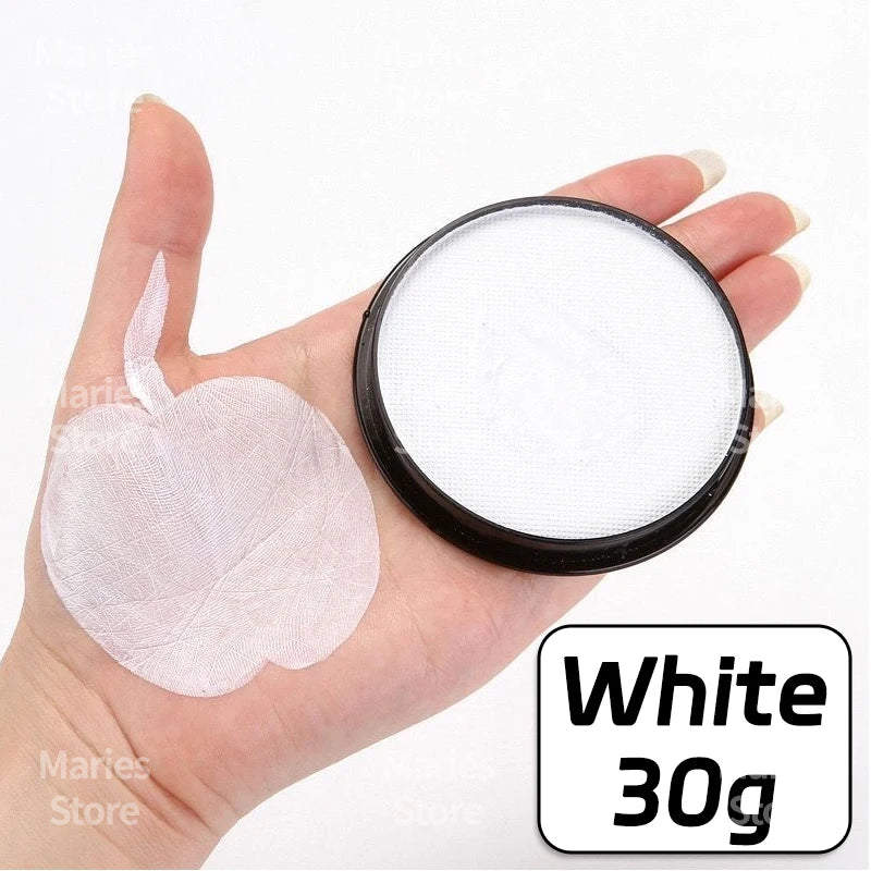 30g White Black Red Paint Water Based Makeup,Single Color for Adults for Skull,Witch,Goth,Cosplay,Halloween,Christmas,Party - Sun Studio