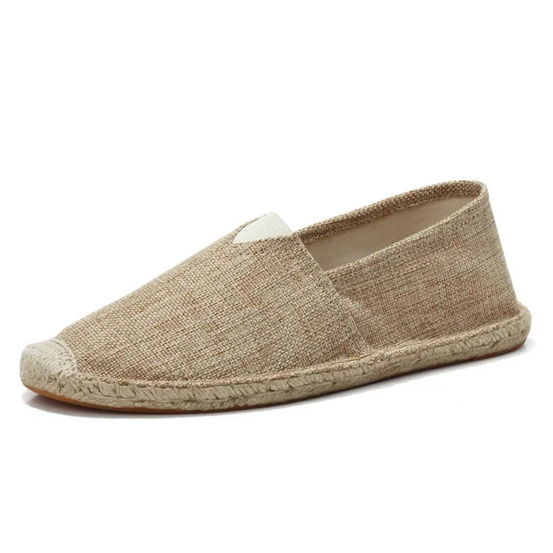 Damen Näh Leinen Schuhe Slipper Freizeit Schuhe Mann Espadrilles Hanf Canvas Flachschuhe Übergröße Fischer Fahrerschuhe