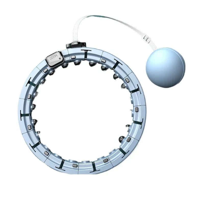 Smart Weighted Fitness Hoop for Women Men Detachable Silent Exercise Hoop With Massage Balls Adjustable Waist Slimming Hoop - Sun Studio
