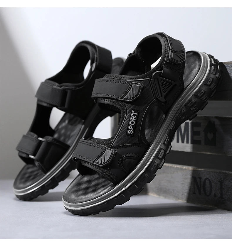 Sandals men summer fashion new style outdoor wear soft sole wear-resistant anti slip anti odor breathable dual-use beach sandals - Sun Studio