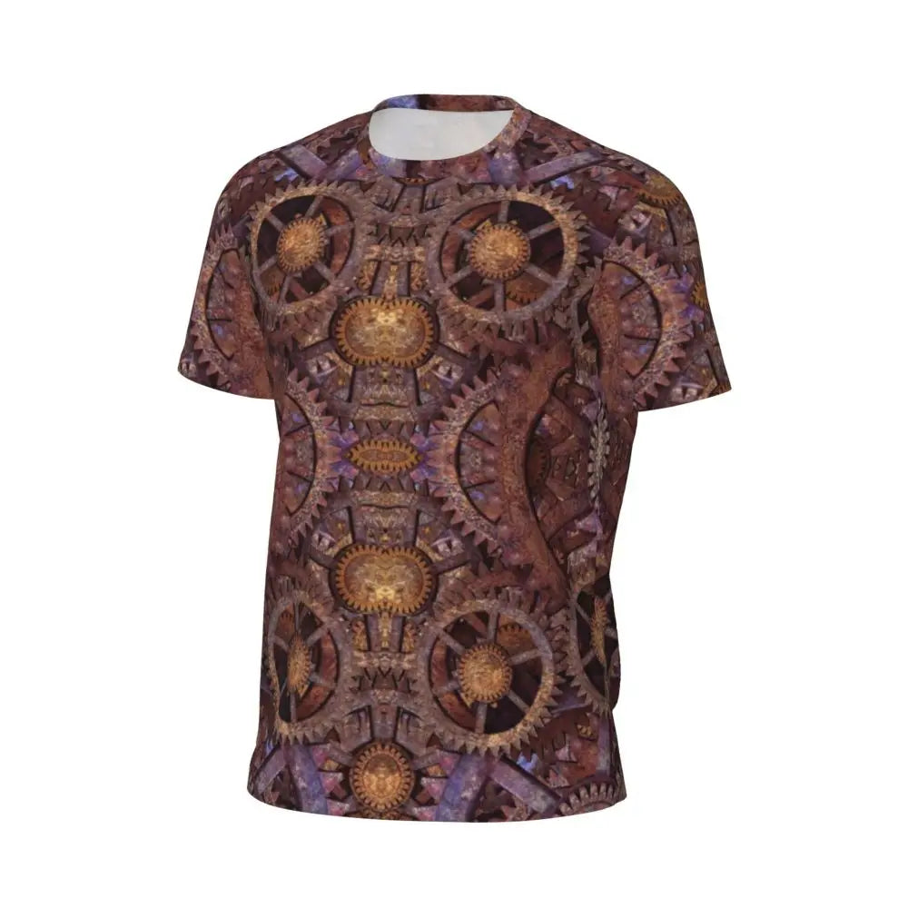 Gym T Shirt For Men Steampunk Design T-Shirts Fashion Wonderful Clockwork Vintage Summer Tees O Neck Streetwear Design Tops - Sun Studio
