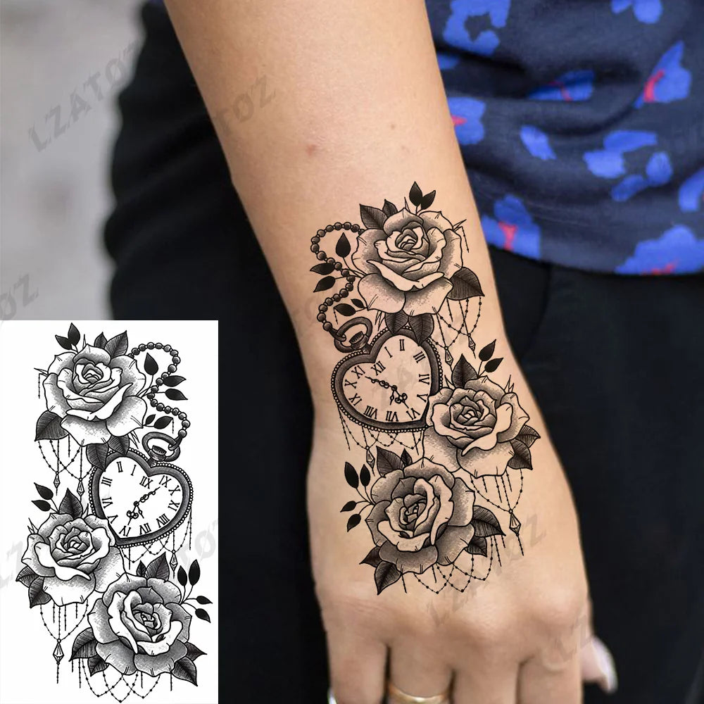 Einzigartige dreieckige Ozeanwelle Temporäre Tattoos für Männer Frauen realistische Tiger Löwe Fake Tattoo Aufkleber Spruch Transfer Kunst Tattoos