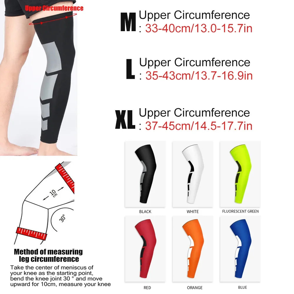 BraceTop 1 Pair Compression Long Socks Men Women Knee Fitness Knee Pad Anti Slip Support Thigh Long Stockings Leg Thigh Sleeves - Sun Studio