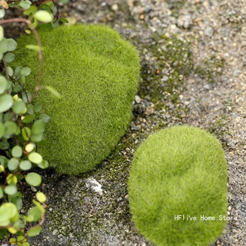 4 Size Fake Stone Artificial Moss Rocks Home Decor Simulation Plant DIY Decoration For Garden and Crafting Green Wholesale - Sun Studio