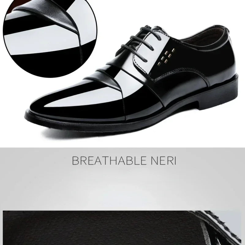 Business Men Dress Shoes Luxury Mens Dress Shoes Patent Leather Oxford for Men Oxfords Footwear High Quality Leather 2025 - Sun Studio