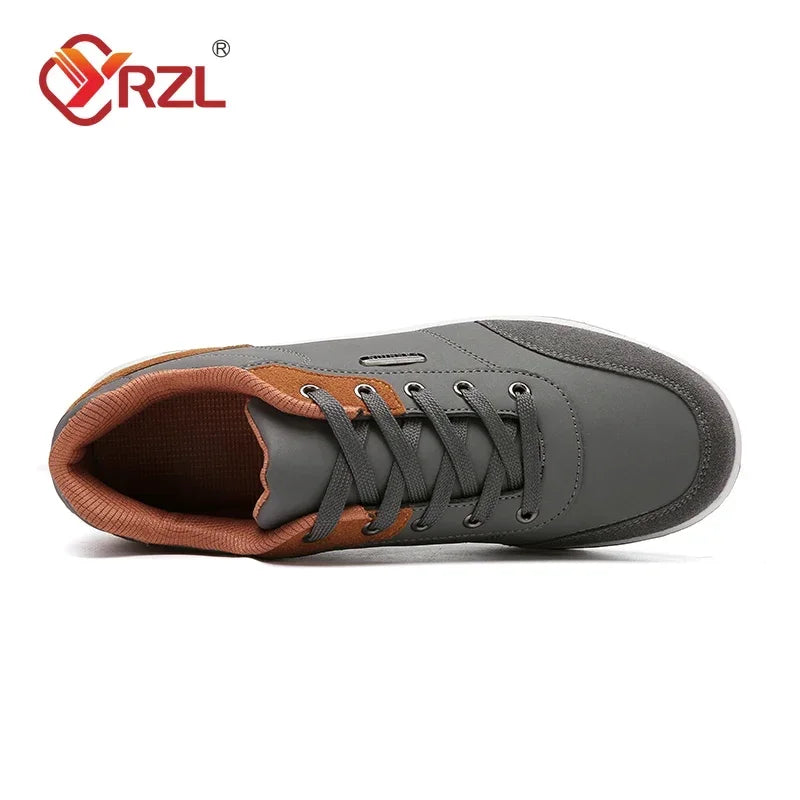 YRZL Men Shoes Spring Autumn Waterproof Walking Sneakers Leisure Male Leather Sports Shoes Non-Slip Footwear Tennis for Men - Sun Studio