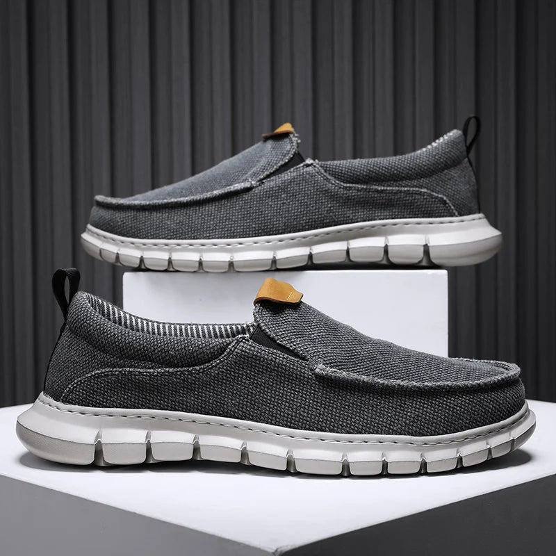 New Men Canvas Shoes Fashion Men's Casual Shoes Light Non-slip Loafer Washed Denim Flat shoes Outdoor Sneakers Vulcanized Shoes - Sun Studio