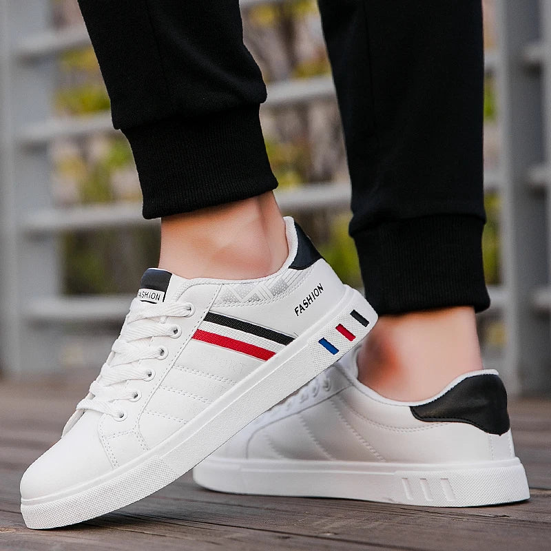 2024 Mens Casual Sneakers New Fashion Lace-up White Shoes Student Comfort Sports Plus Size Vulcanized Shoes Zapatillas De Hombre - Sun Studio