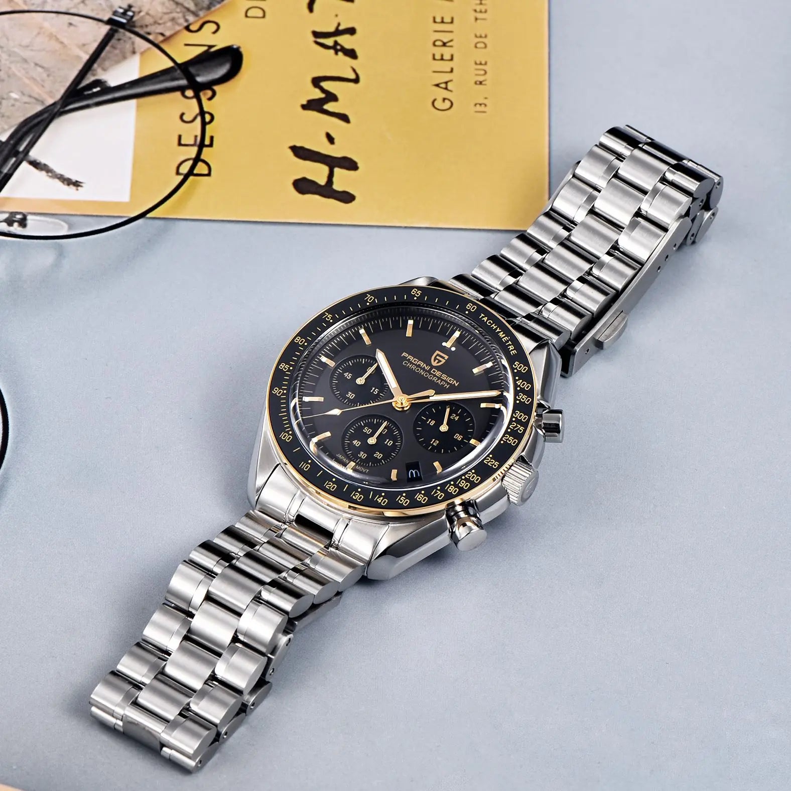 PAGANI DESIGN 2025 New Moon Men's Watches Luxury Quartz Watch For Men AR Sapphire Glass 100M Waterproof Wristwatch Chronograph - Sun Studio