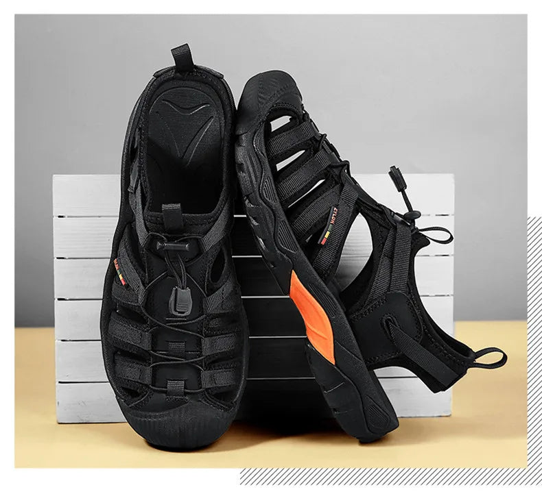 New Summer Genuine Leather Men Sandals Fashion Design Men's Casual Sneakers Comfortable Beach Men's Sandals Outdoor Wading Shoes - Sun Studio