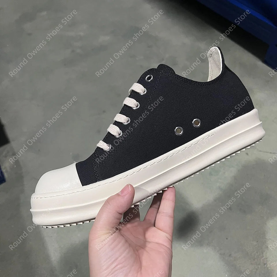 Casual Shoes Men Canvas  Low Top Quality Ro Lace Up Thick Sole Breathable Luxury Designer Classic Trainers Women Flat Sneakers - Sun Studio