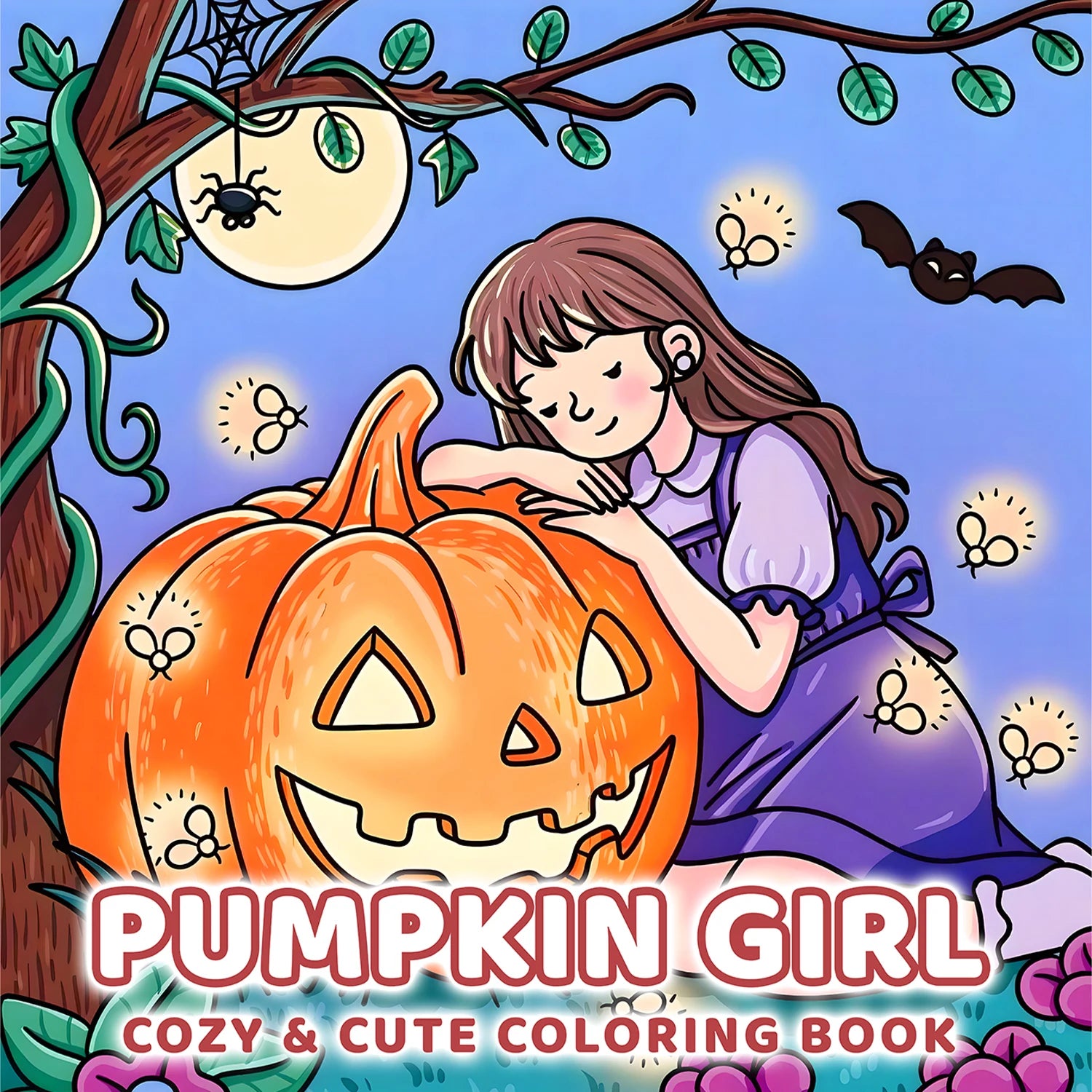 PUMPKIN GIRL Coloring Book for Adults Featuring 24Page Cute Cozy Daily Activities for Relaxation Kids DIY Painting Drawing Books - Sun Studio