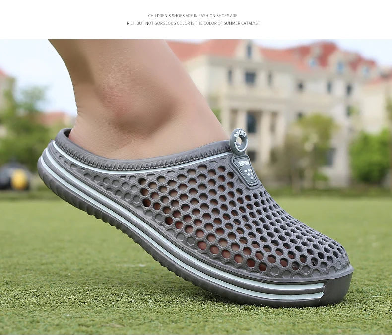 YRZL Summer Men Sandals Light EVA Men's Casual Shoes Hole Shoes Clogs Lovers Home Garden Outdoor Male Beach Flat Slippers - Sun Studio