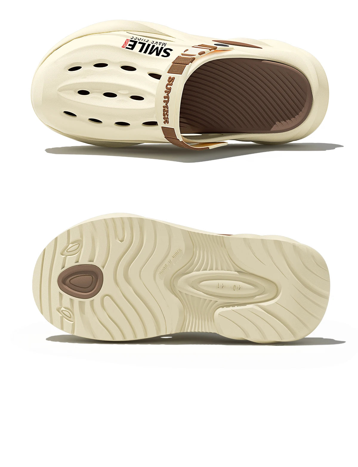 Thick Bottom Men Hole Shoes Beach Slip-On Outdoor Slippers Non-Slip Comfortable Outdoor Slippers - Sun Studio