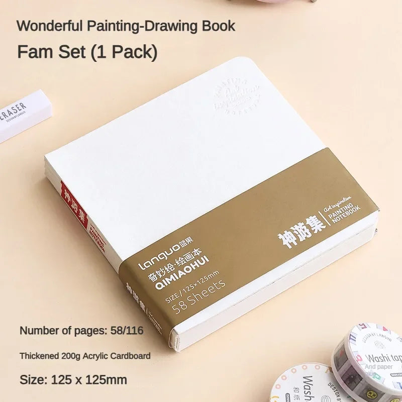 Mehrere Spezifikationen Aquarell Skizzenbuch 58 Blätter Verdickung 200g Zeichenheft für Zeichnen Malbuch Kunstbedarf