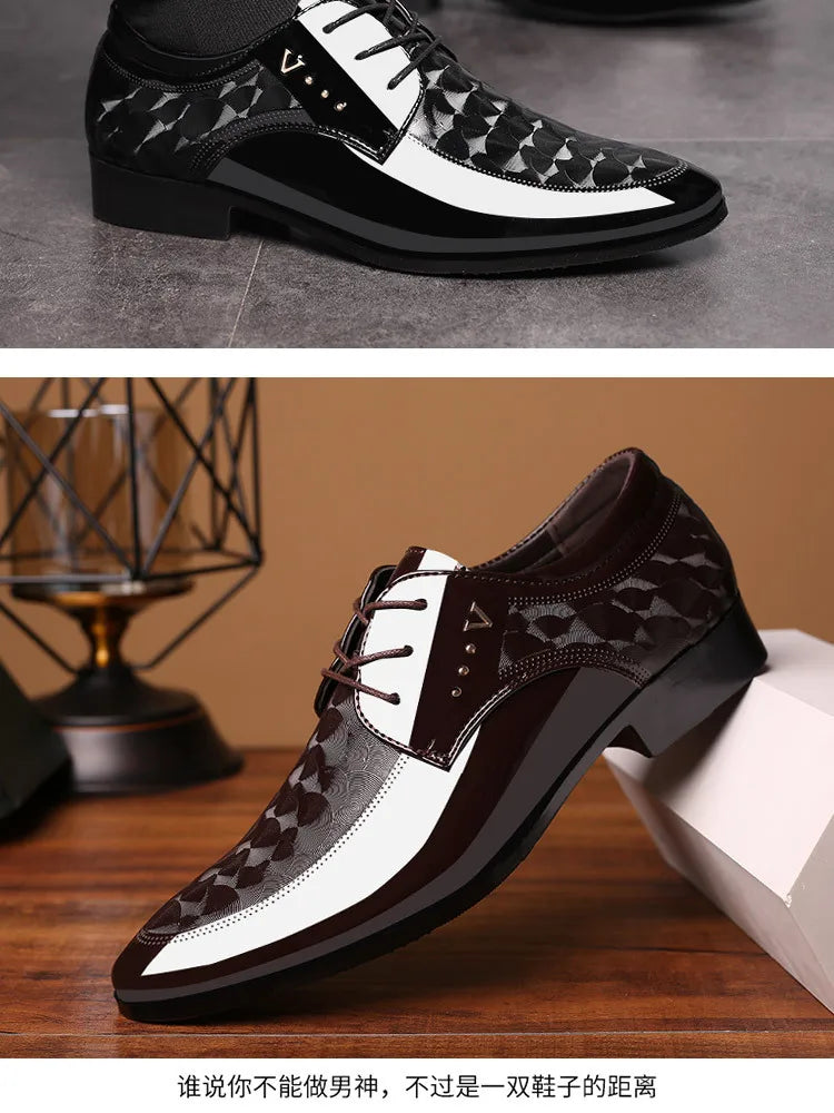 Oxfords Leather Men's Shoes Casual Dress Men Lace Up Breathable Formal Office for Man Big Size 38-48 Flats 2024 - Sun Studio