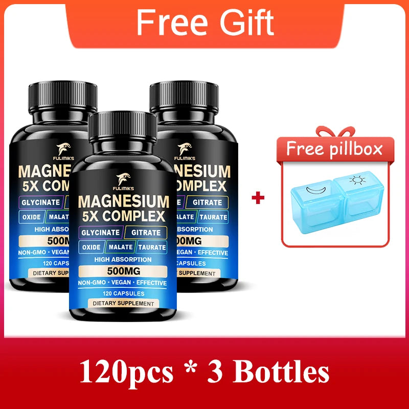Full Spectrum Magnesium Complex Supplement, Support Bone Health, Healthy Blood Pressure & Overall Wellness, Non-GMO - Sun Studio