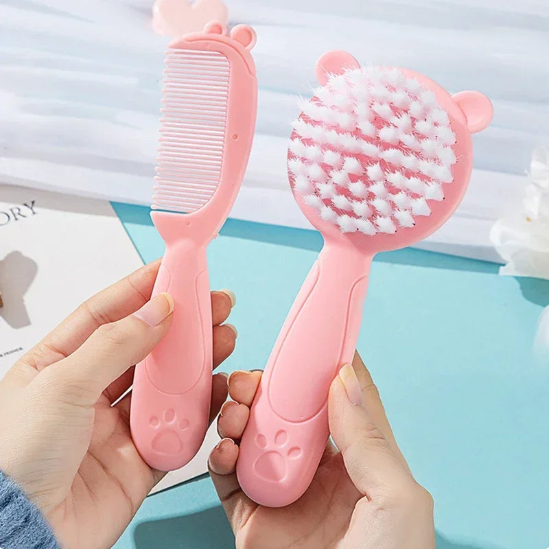 2pcs Set Baby Care Comb Anti-scratch Boy Girl Hairbrush Kids Combs Newborn Hair Brush Infant Comb Head Massager - Sun Studio