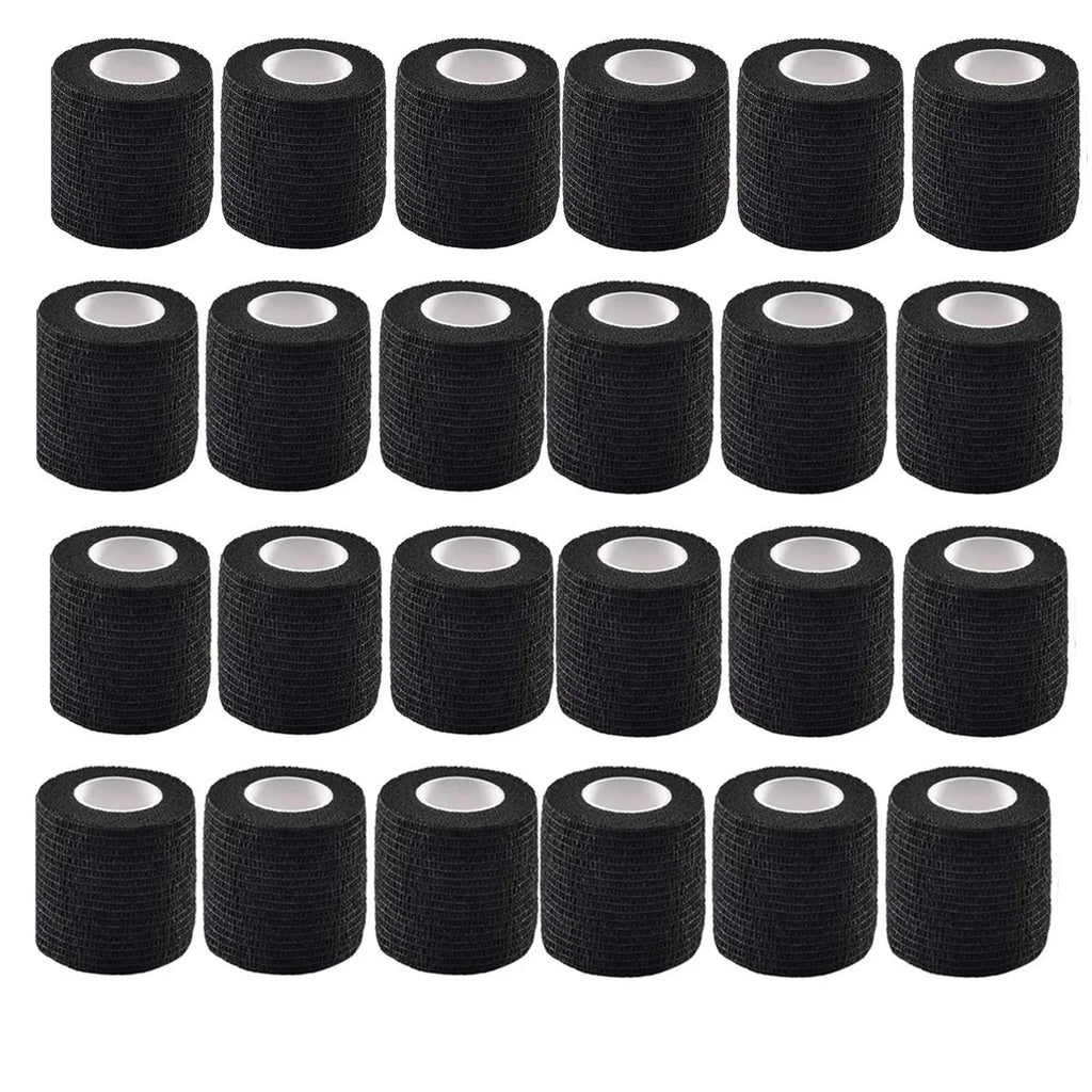 6/12/24 Black Tattoo Grip Bandage Cover Wraps Tapes Nonwoven Waterproof Self Adhesive Finger Wrist Protection Tattoo Accessories - Sun Studio