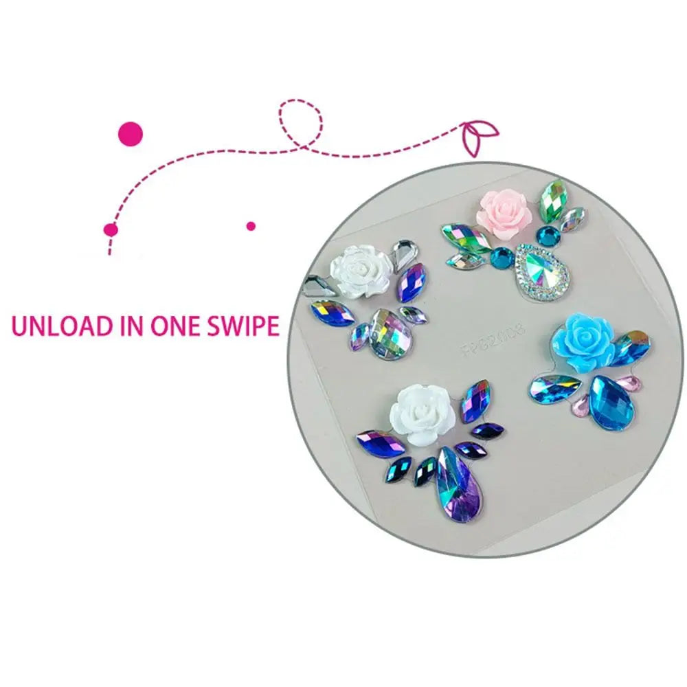 Adhesive Makeup Diamond Sticker DIY Temporary 3D Crystal Face Stickers Glitter Diamond Mask Rhinestone Tattoo Women - Sun Studio