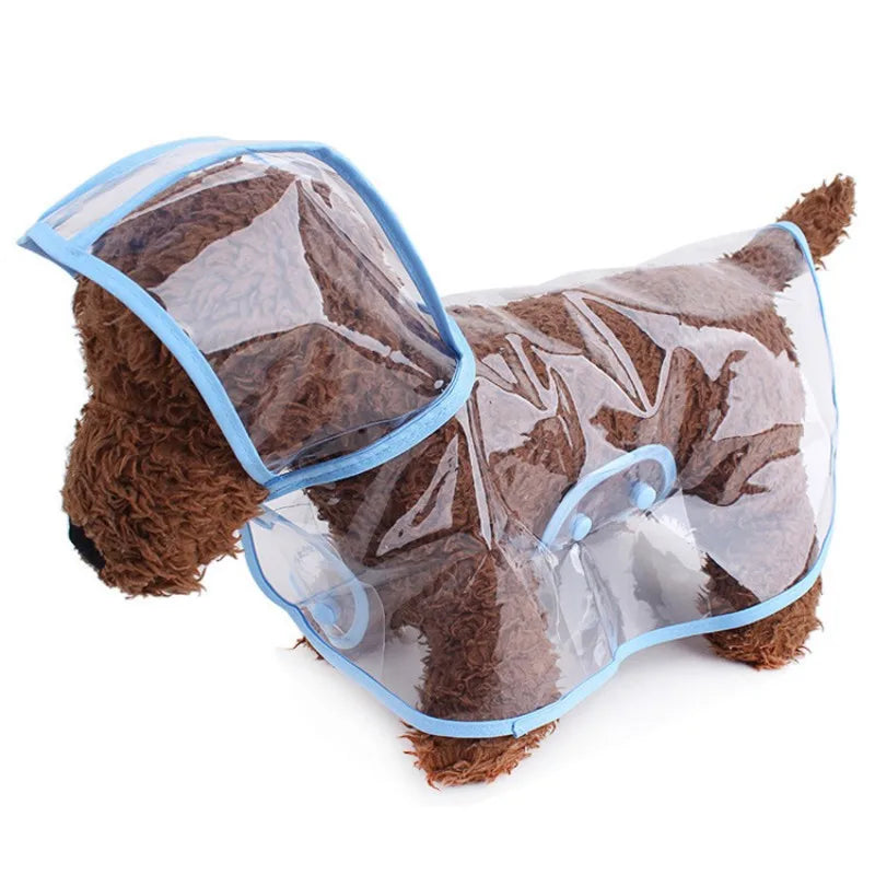 Pet Dog Puppy Transparent Rainwear Raincoat Pet Hooded Waterproof Jacket Clothes Soft PVC Small Dogs Raincoat Puppy Rain Poncho - Sun Studio