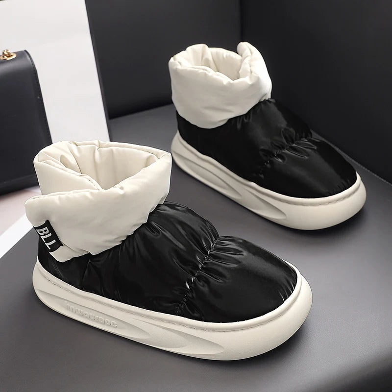 Outdoor Plush Warm Men's Snow Boots Winter Couple Cotton Shoes Down Non-Slip Waterproof Fashion Kids Shoes Slip on Soft Sneakers - Sun Studio