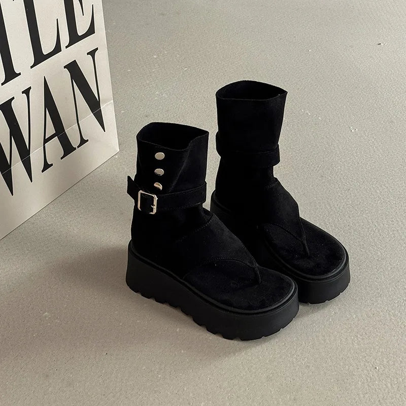 Women's Sandals Summer Fashion Bohemian Platform Sandals Hollow Out Ort Tube Pants Women Boots Retro Roman Boots Sandalias Mujer - Sun Studio